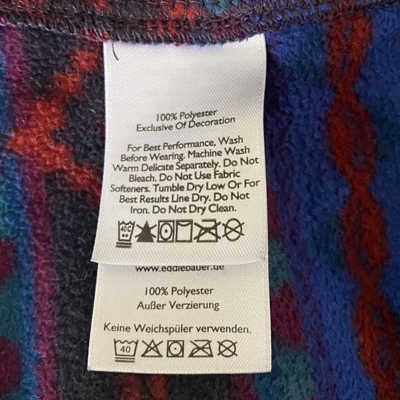 Eddie Bauer Quest Fleece Aztec Quarter-Zip Women's Large Long-Sleeve Pullover - Picture 9 of 12